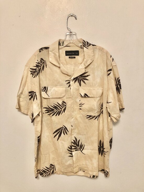 Abercrombie & Fitch Other - Y2k Abercrombie Fitch Hawaiian Button Up Floral Cream Brown Surf shirt size L